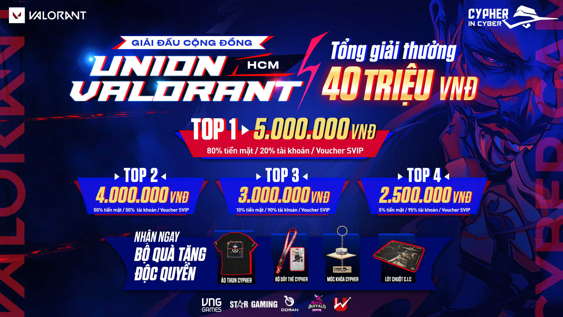 [CYPHER IN CYBER] GIẢI THƯỞNG UNION VALORANT x STAR GAMING